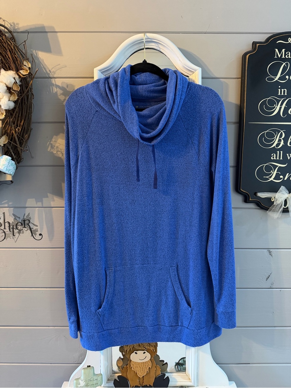 tek gear Blue Cowl Neck Sweater